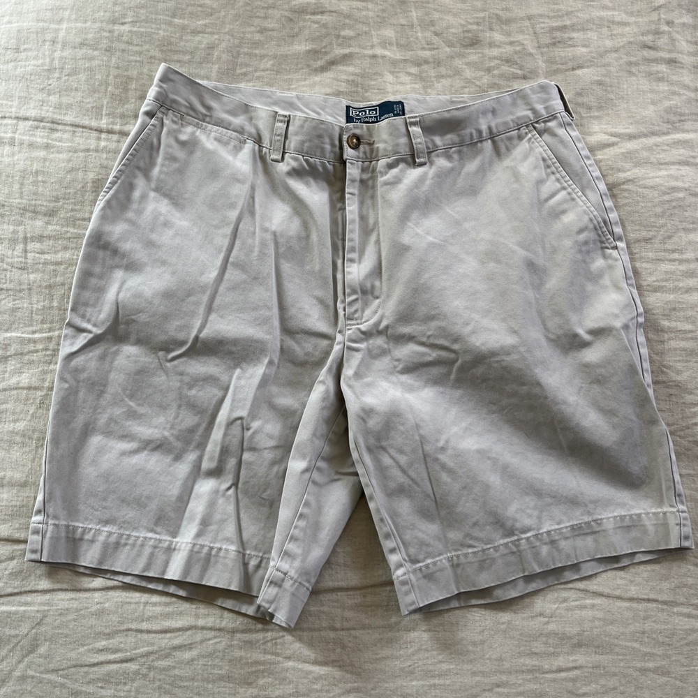 Polo Ralph Lauren Shorts Mens 36 Beige Chino Khaki Classic Fit Preppy